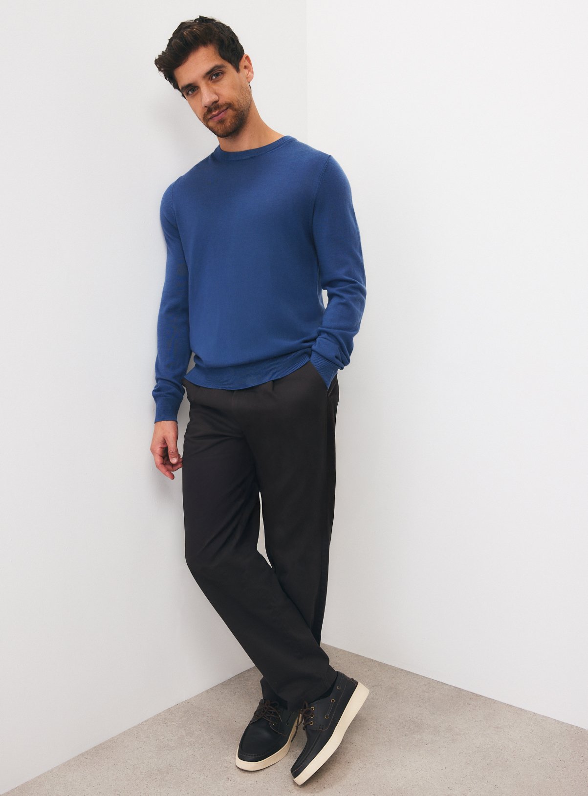 Blue Merino Wool Crew Neck Jumper XXXL - Image 2 thumbnail