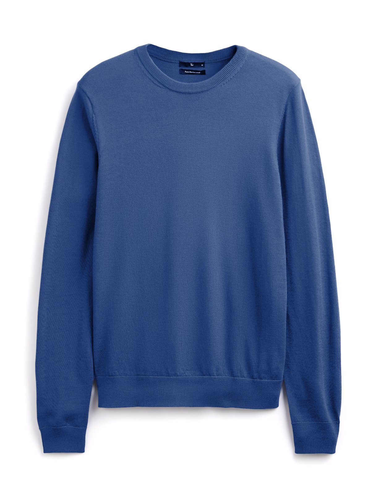 Blue Merino Wool Crew Neck Jumper XXXL - Image 3 thumbnail