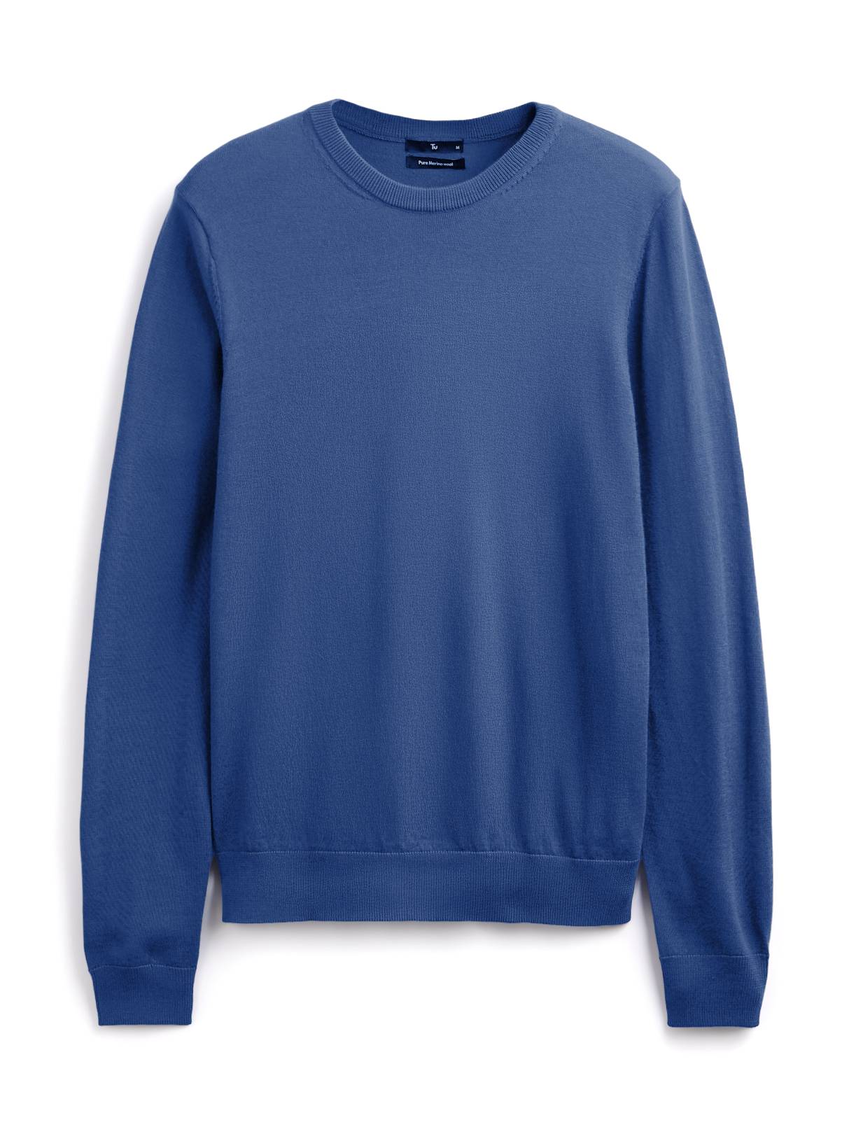 Blue Merino Wool Crew Neck Jumper XXXL - Image 3