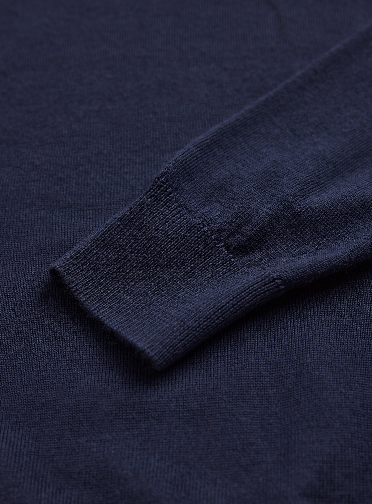 Navy Merino Wool Long Sleeve Polo Shirt XXL - Image 2 thumbnail