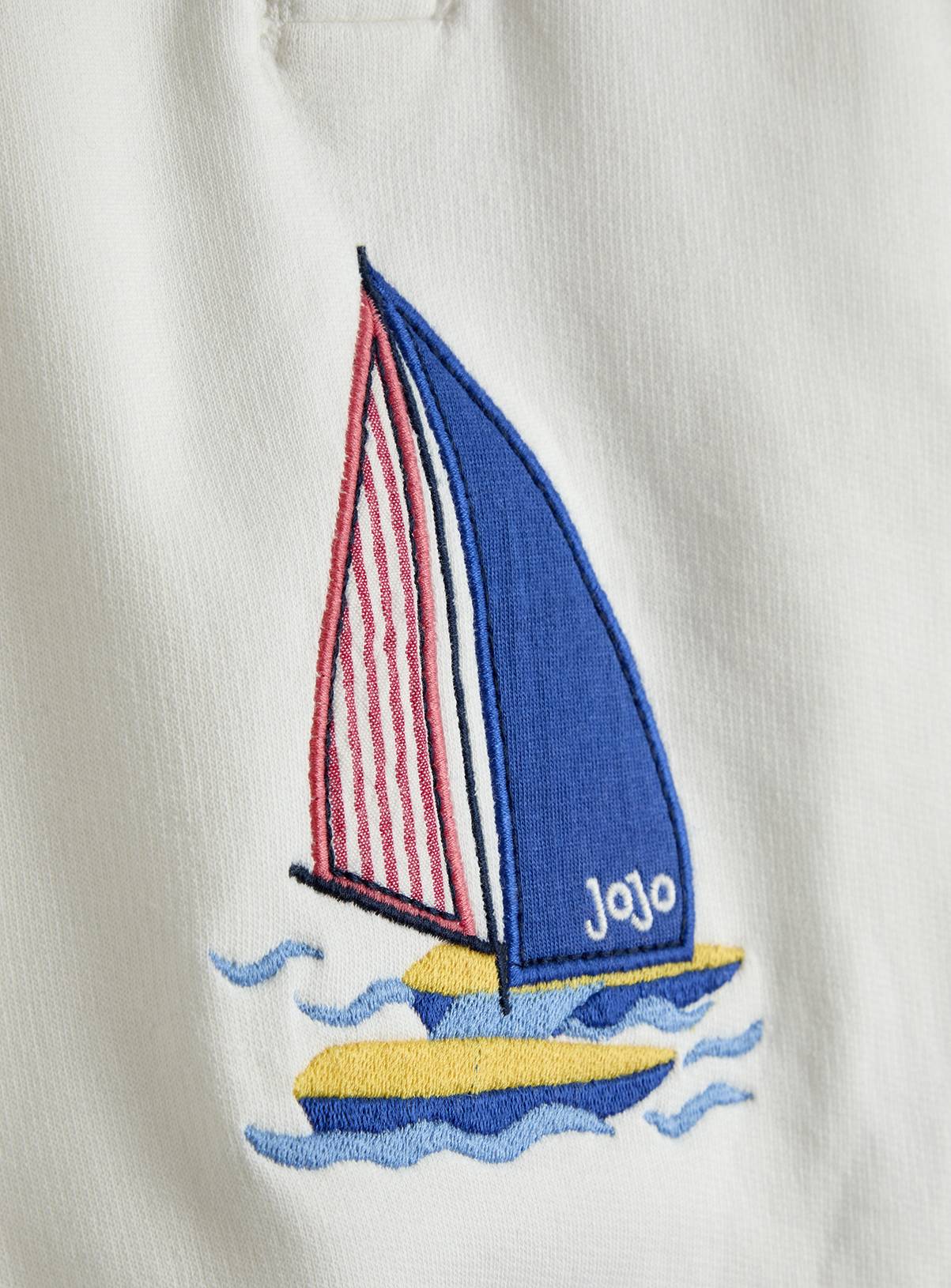 JOJO MAMAN BÉBÉ 2 Piece Nautical Sweatshirt & Short Set 6-7 Years - Image 2