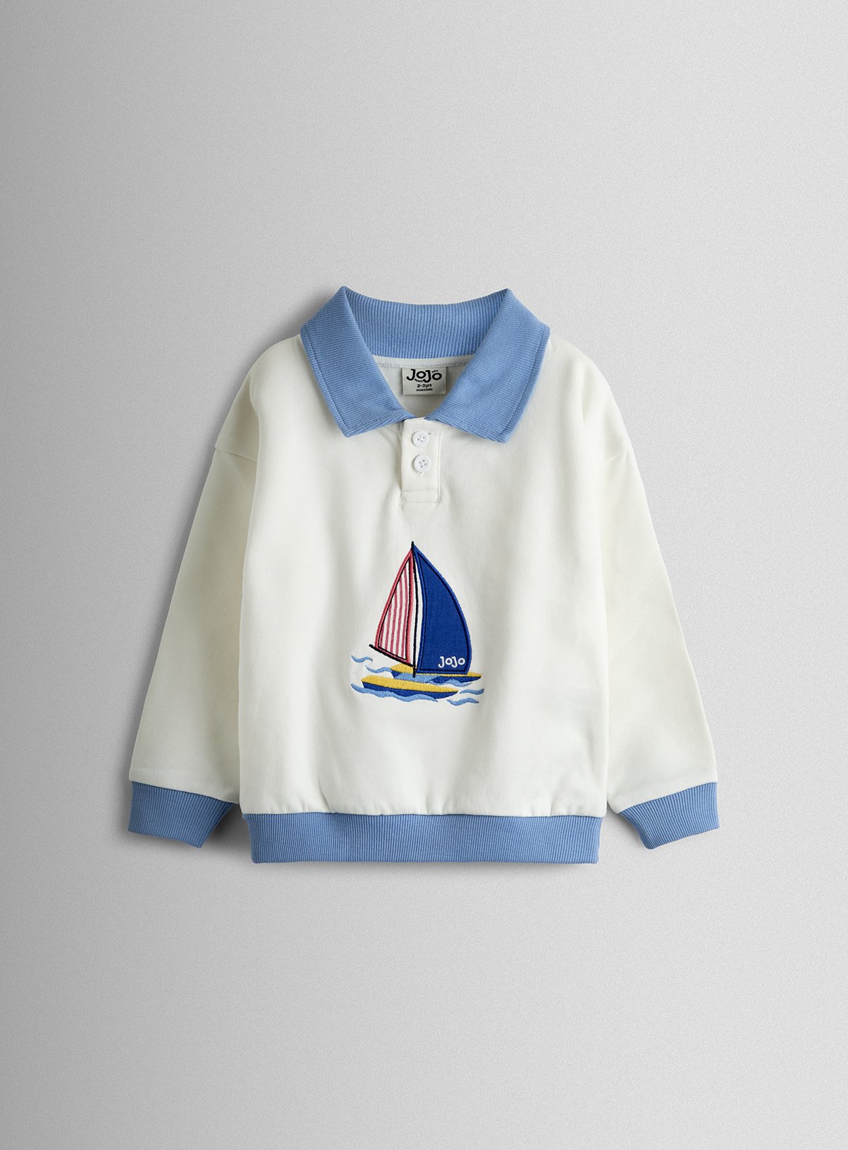 JOJO MAMAN BÉBÉ 2 Piece Nautical Sweatshirt & Short Set 6-7 Years - Image 3 thumbnail