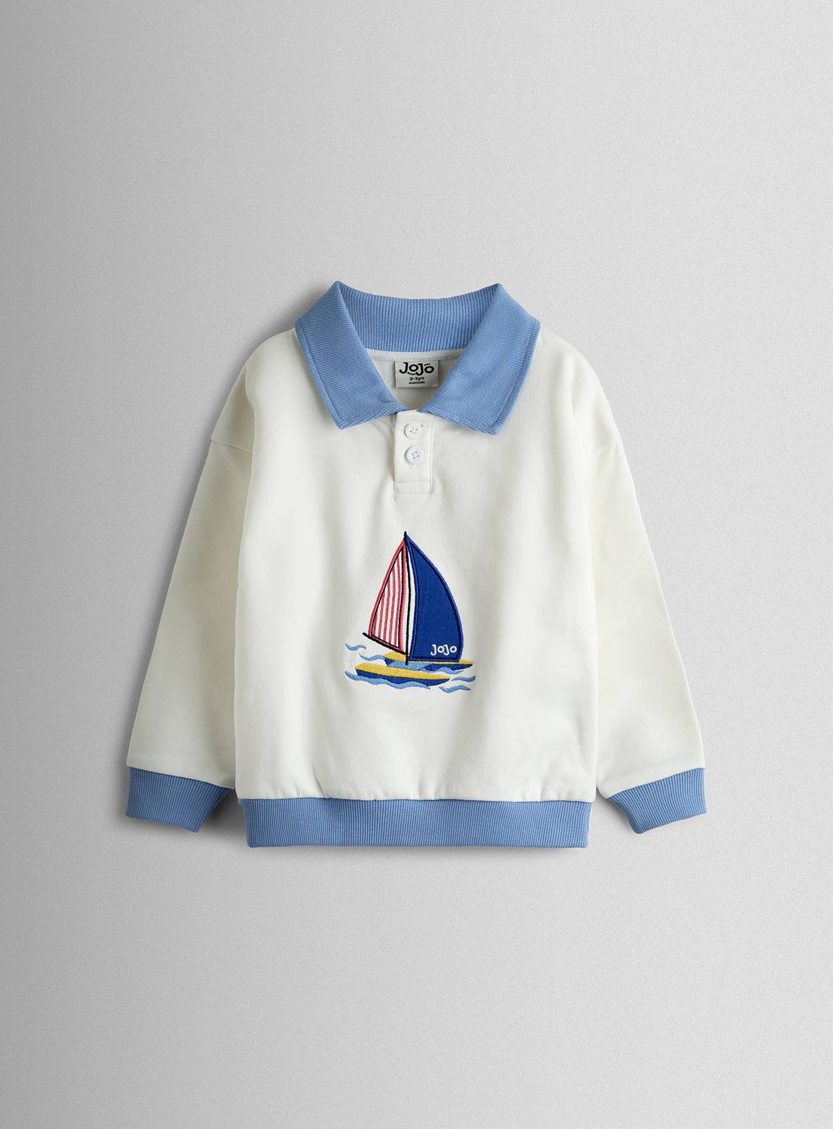 JOJO MAMAN BÉBÉ 2 Piece Nautical Sweatshirt & Short Set 6-7 Years - Image 3
