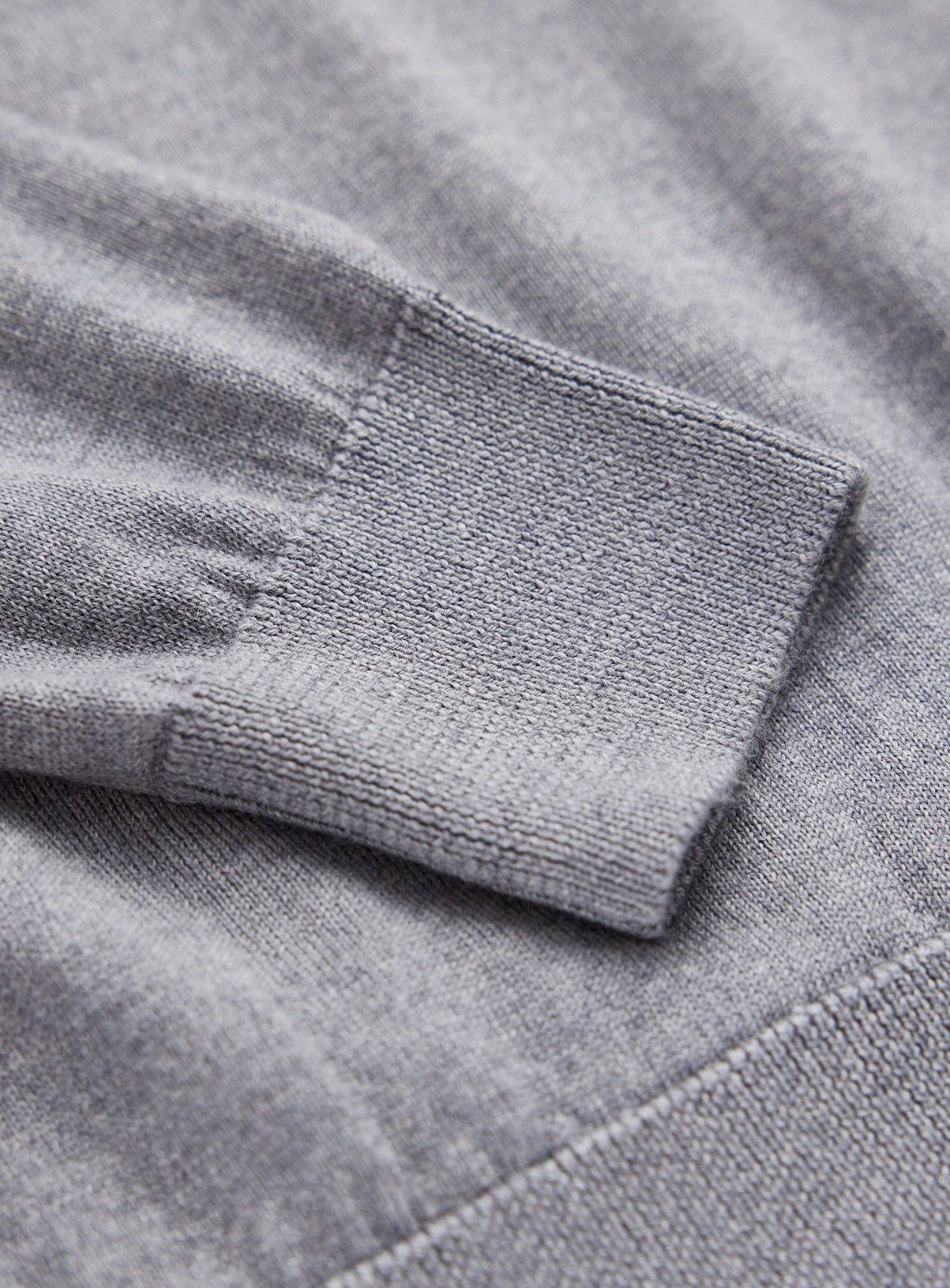 Grey Merino Wool Long Sleeve Polo Shirt XXXL - Image 2 thumbnail