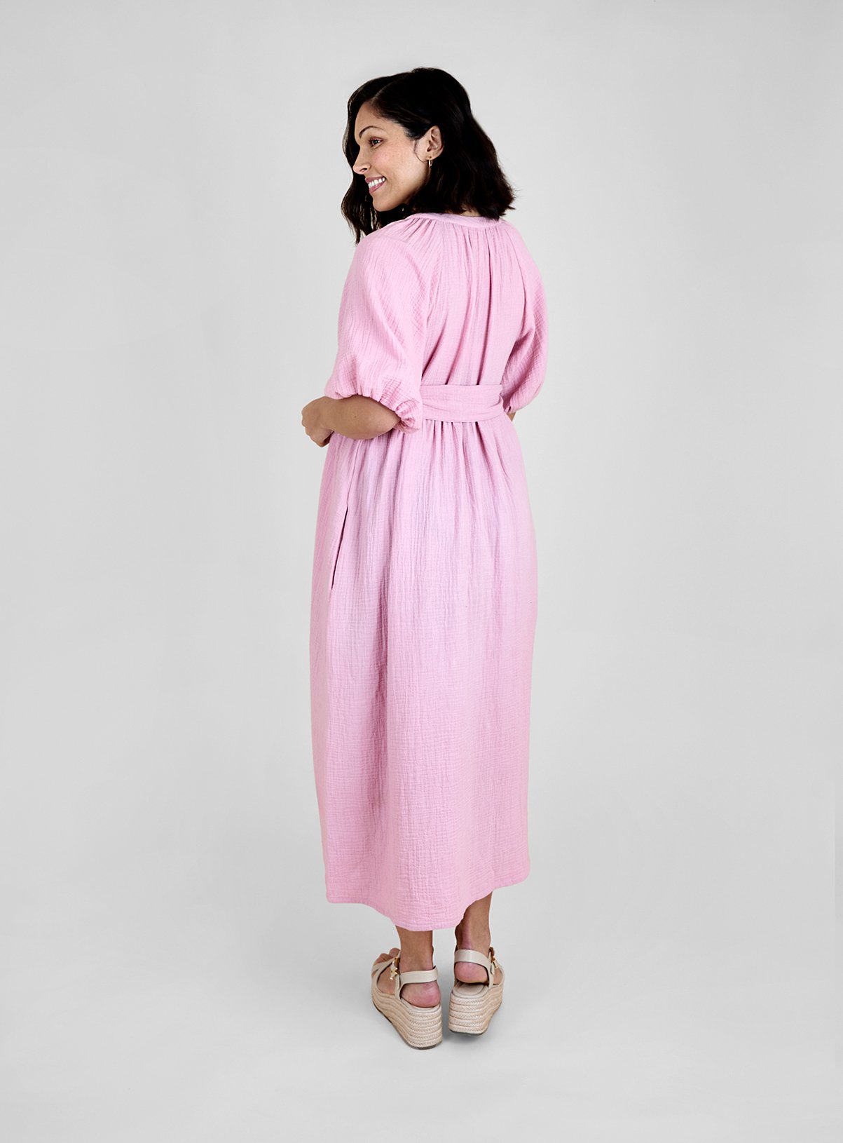 JOJO MAMAN BÉBÉ Textured Button Through Maternity Shirt Dress S - Image 5 thumbnail