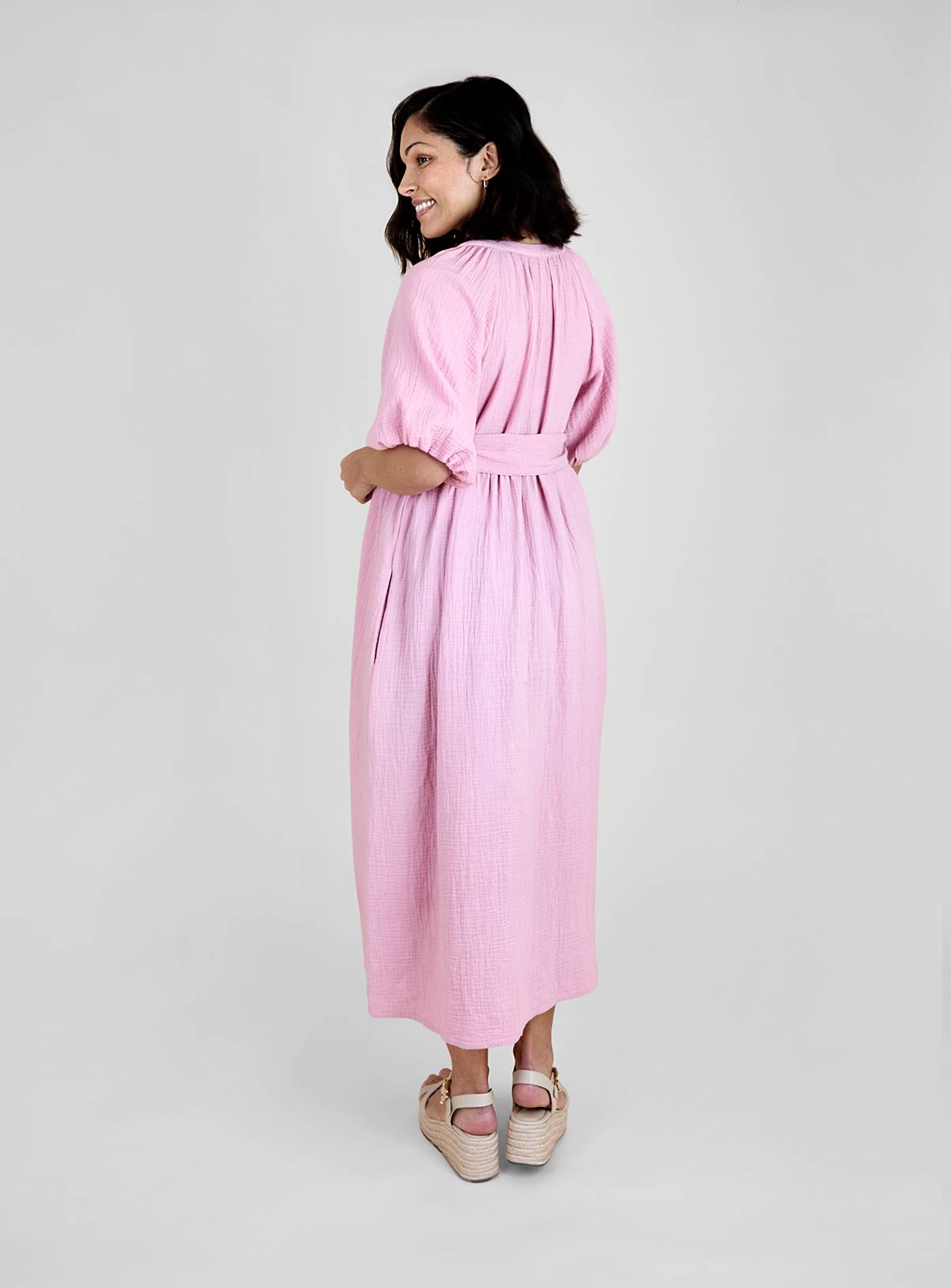 JOJO MAMAN BÉBÉ Textured Button Through Maternity Shirt Dress S - Image 5