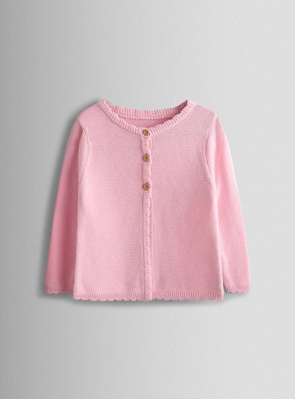 JOJO MAMAN BÉBÉ Classic Cotton Scalloped Cardigan Pink 6-12 months