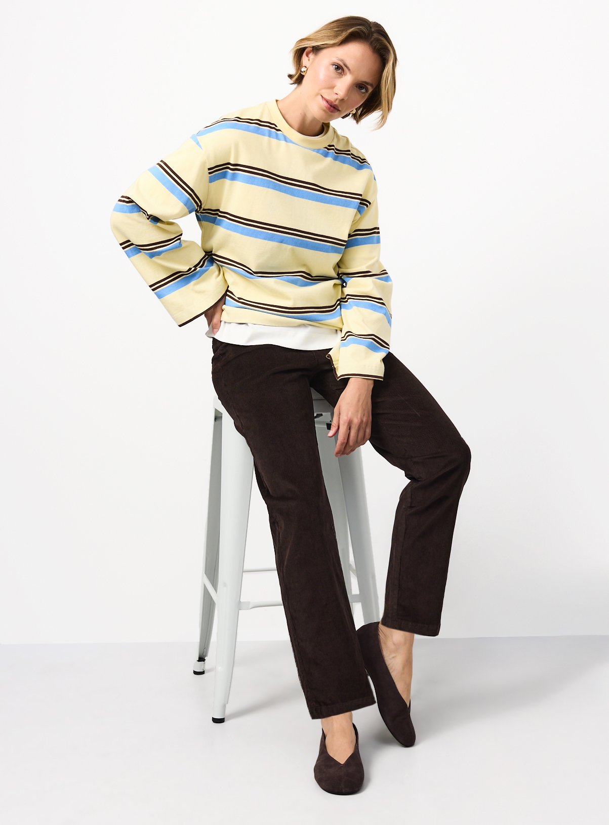 Brown Corduroy Slim Leg Trousers 18 - Image 2 thumbnail