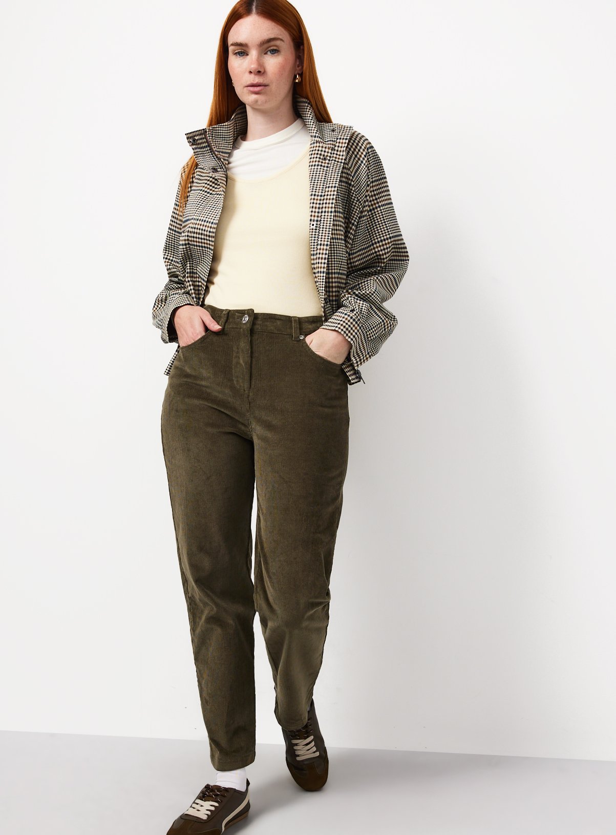 Khaki Corduroy Slim Leg Trousers 12 - Image 2 thumbnail