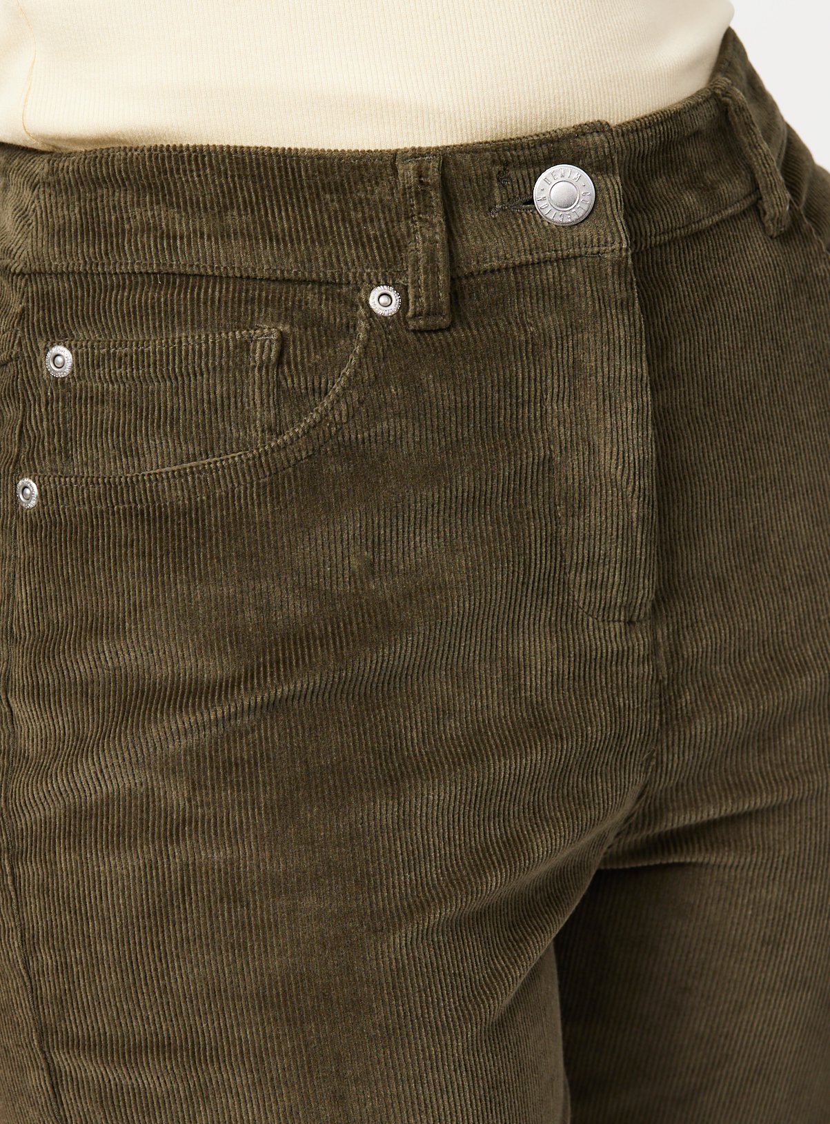 Khaki Corduroy Slim Leg Trousers 12 - Image 3 thumbnail