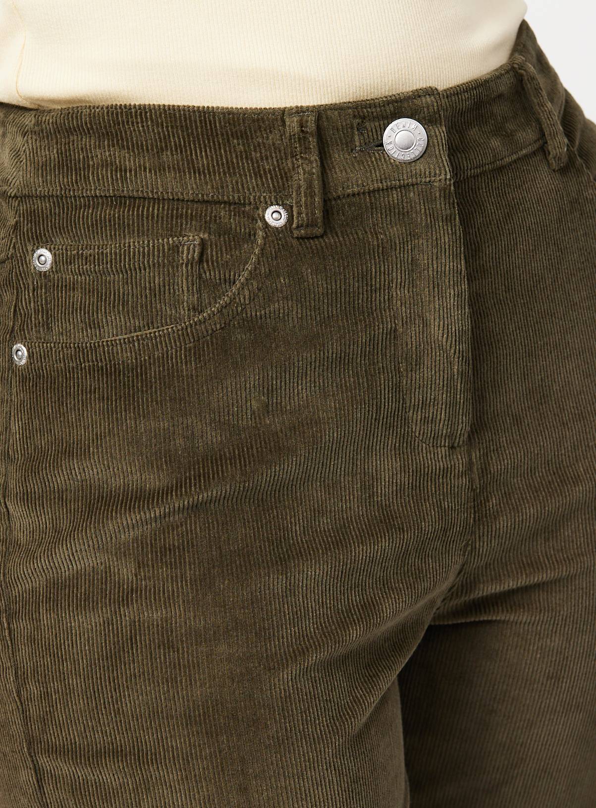 Khaki Corduroy Slim Leg Trousers 12 - Image 3