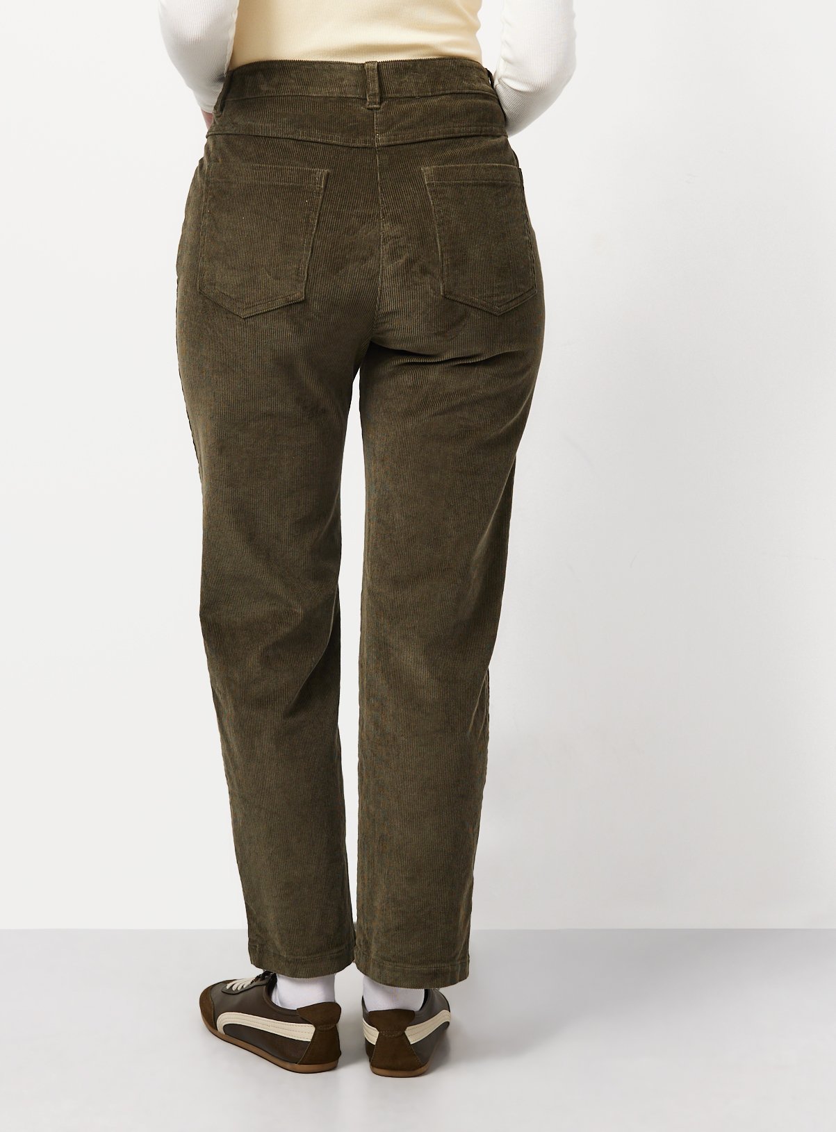 Khaki Corduroy Slim Leg Trousers 12 - Image 4 thumbnail