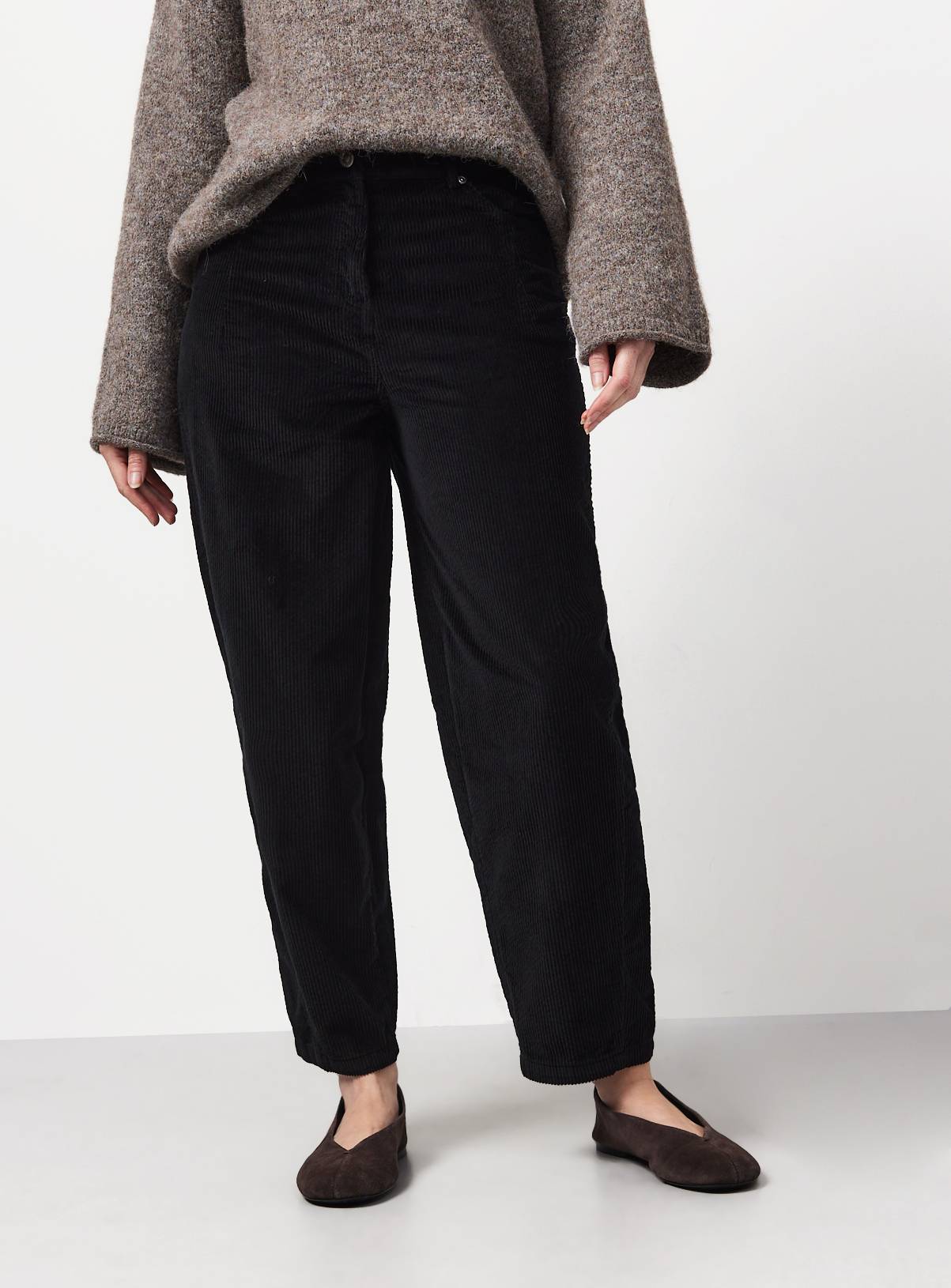 Black Corduroy Barrel Trousers 12 - Image 1