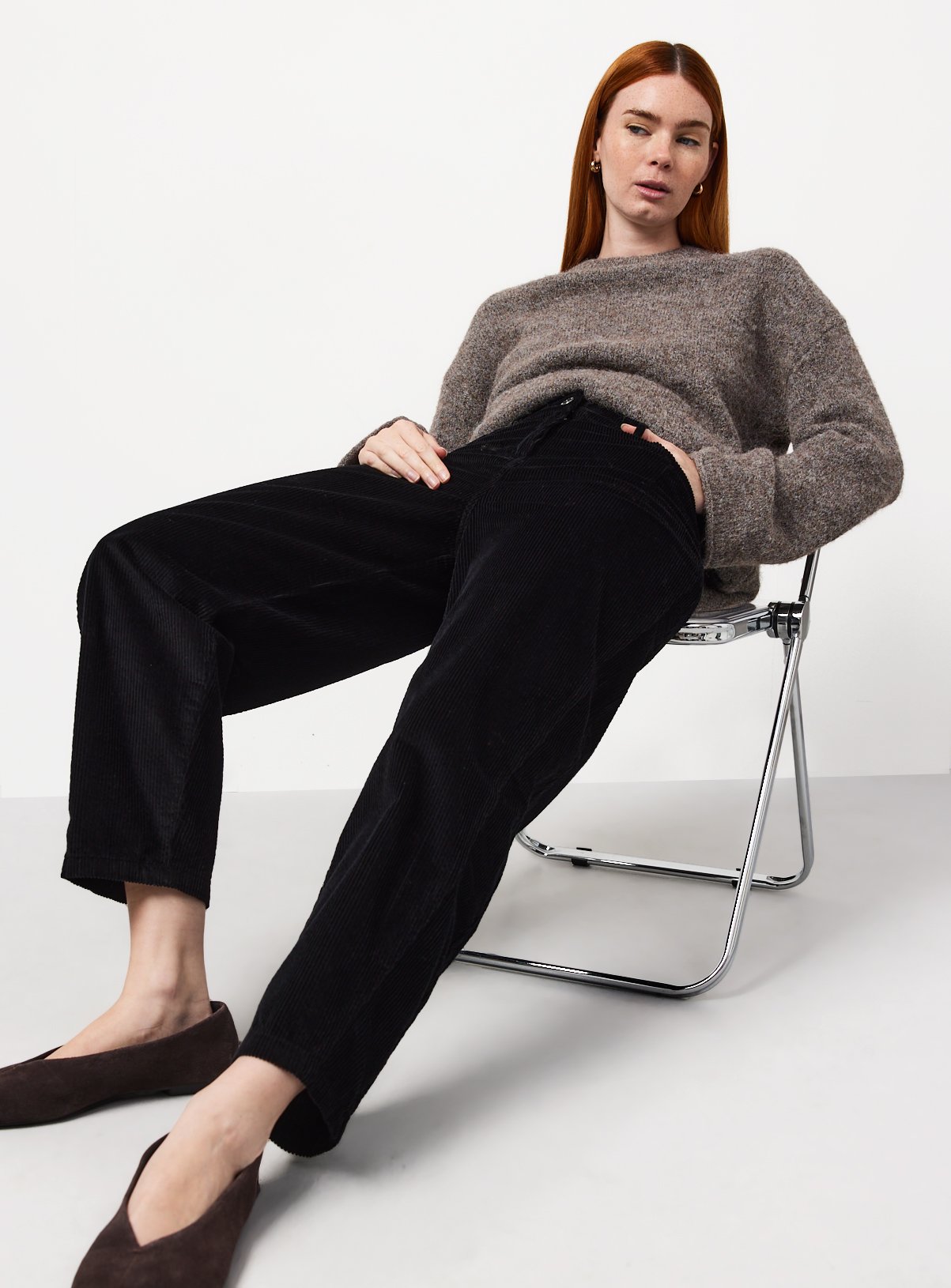 Black Corduroy Barrel Trousers 12 - Image 3 thumbnail