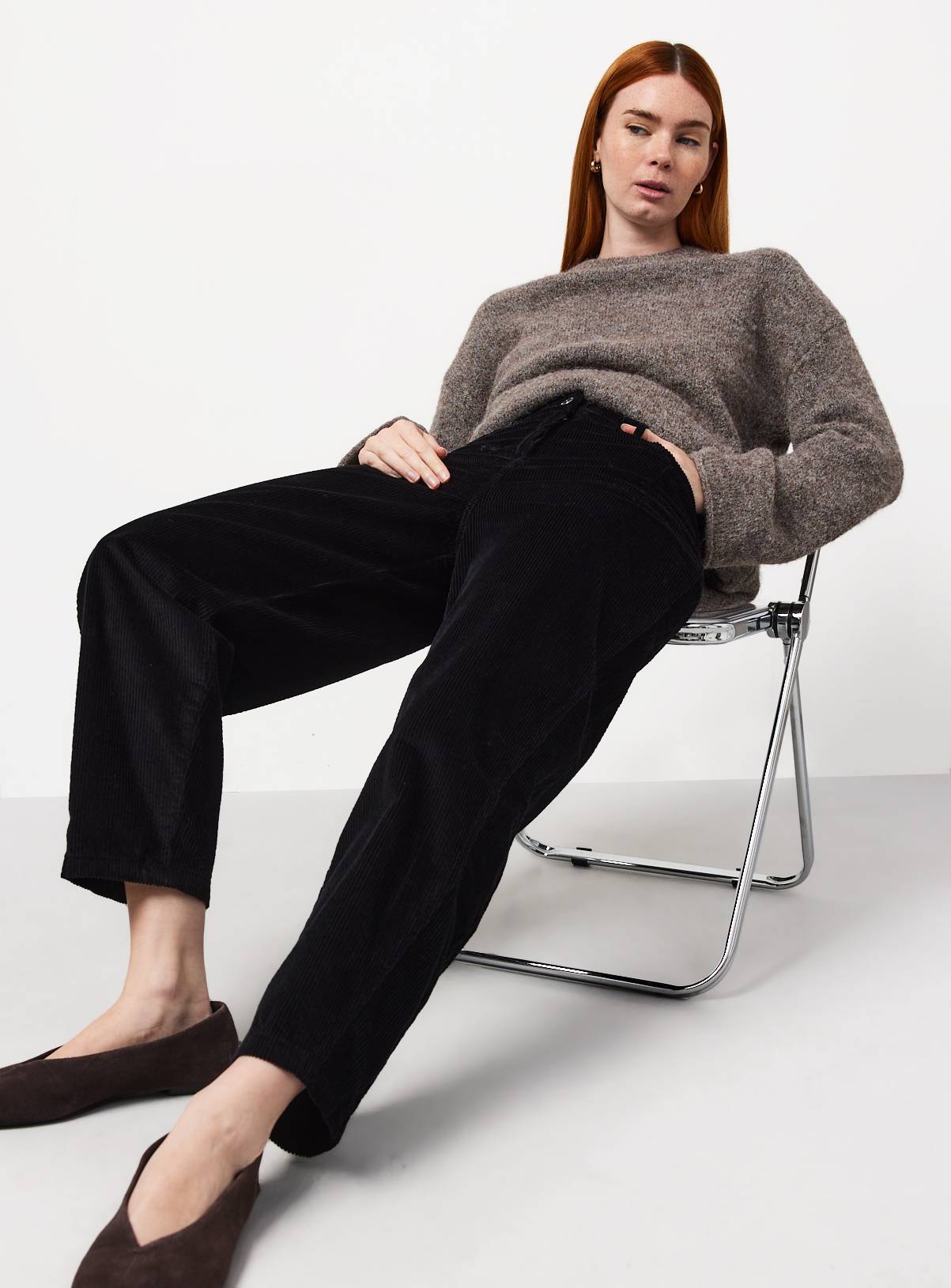 Black Corduroy Barrel Trousers 12 - Image 3