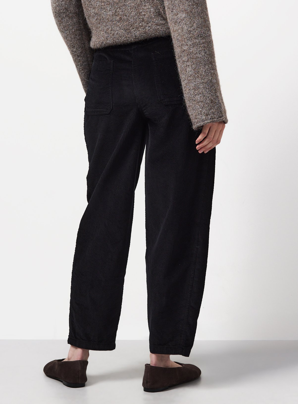 Black Corduroy Barrel Trousers 12 - Image 4 thumbnail