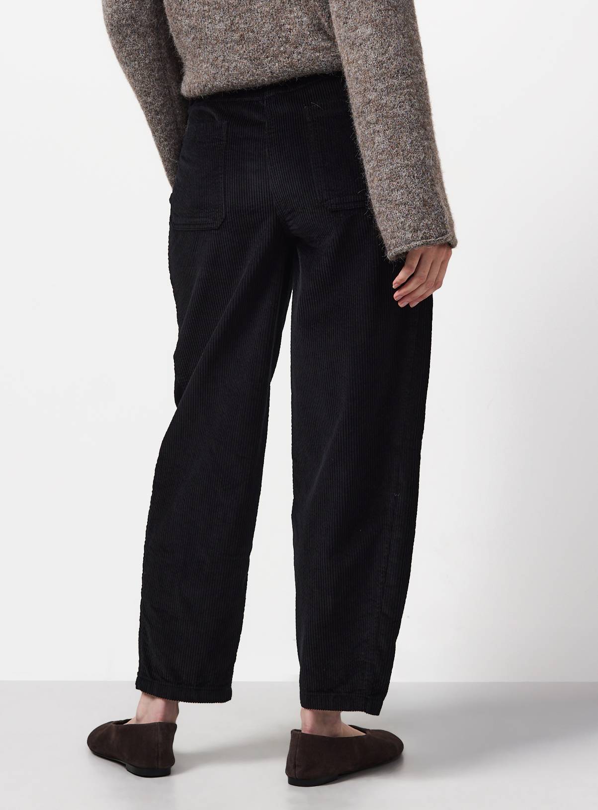 Black Corduroy Barrel Trousers 12 - Image 4