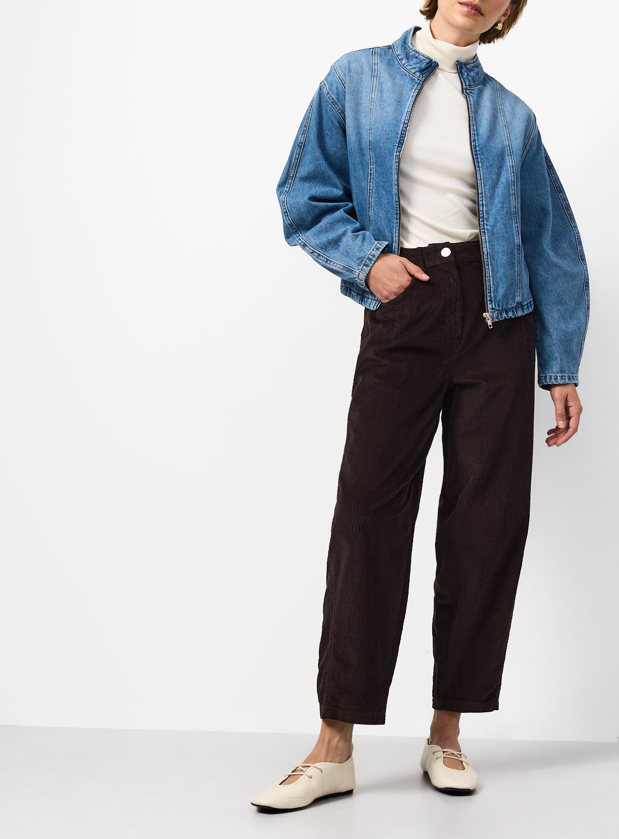 Brown Corduroy Barrel Trousers 12 - Image 2 thumbnail