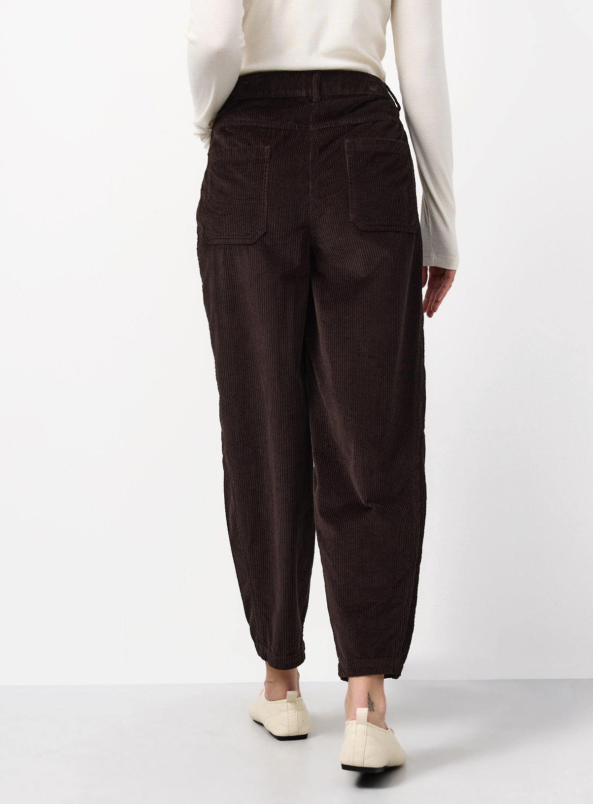 Brown Corduroy Barrel Trousers 12 - Image 4 thumbnail
