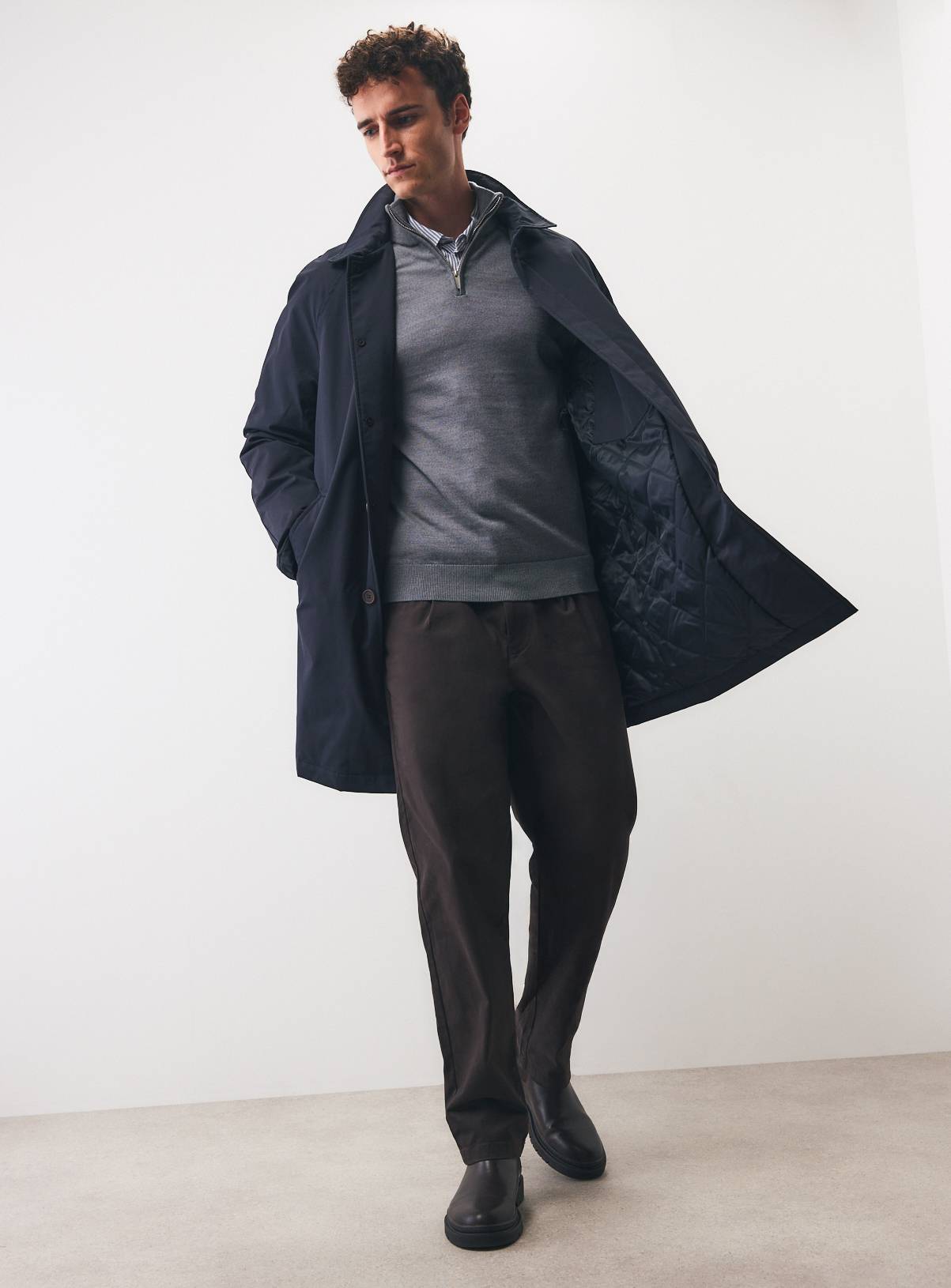 Grey Merino Wool Half-Zip Jumper XXXL - Image 2