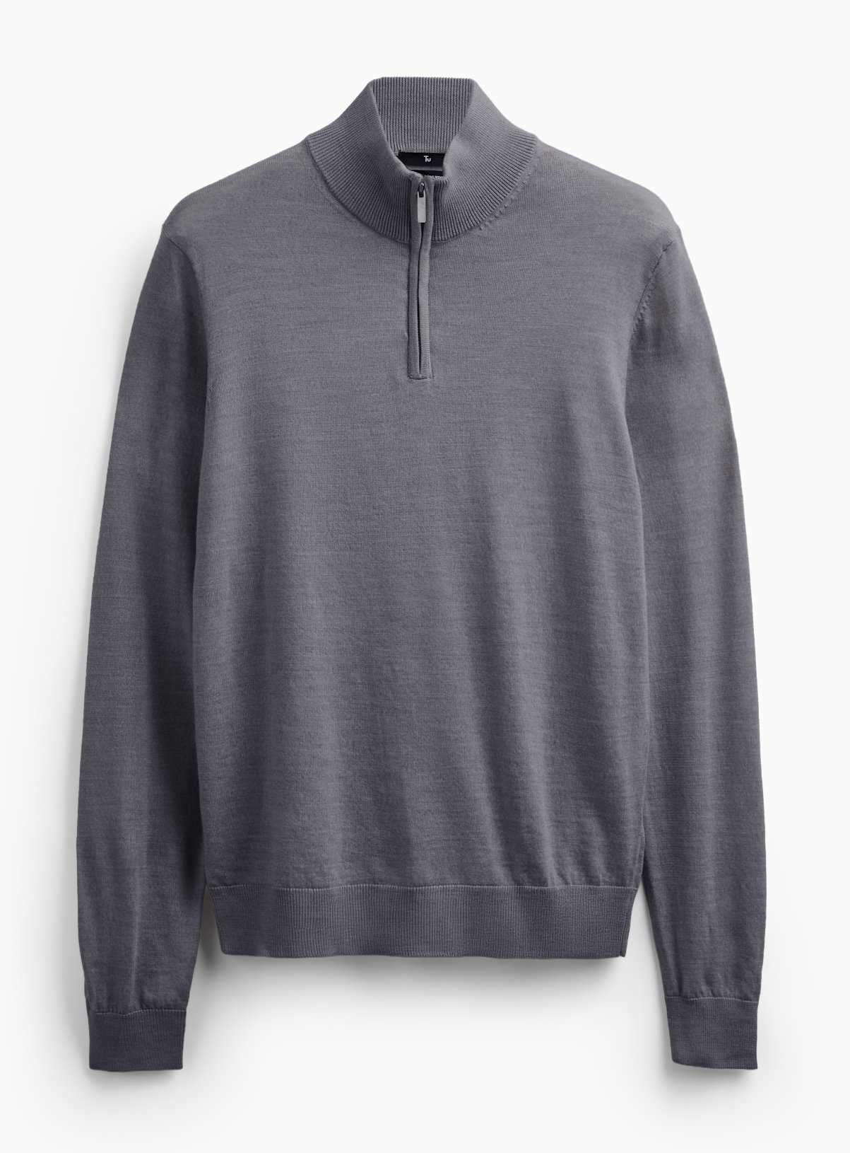 Grey Merino Wool Half-Zip Jumper XXXL - Image 3 thumbnail