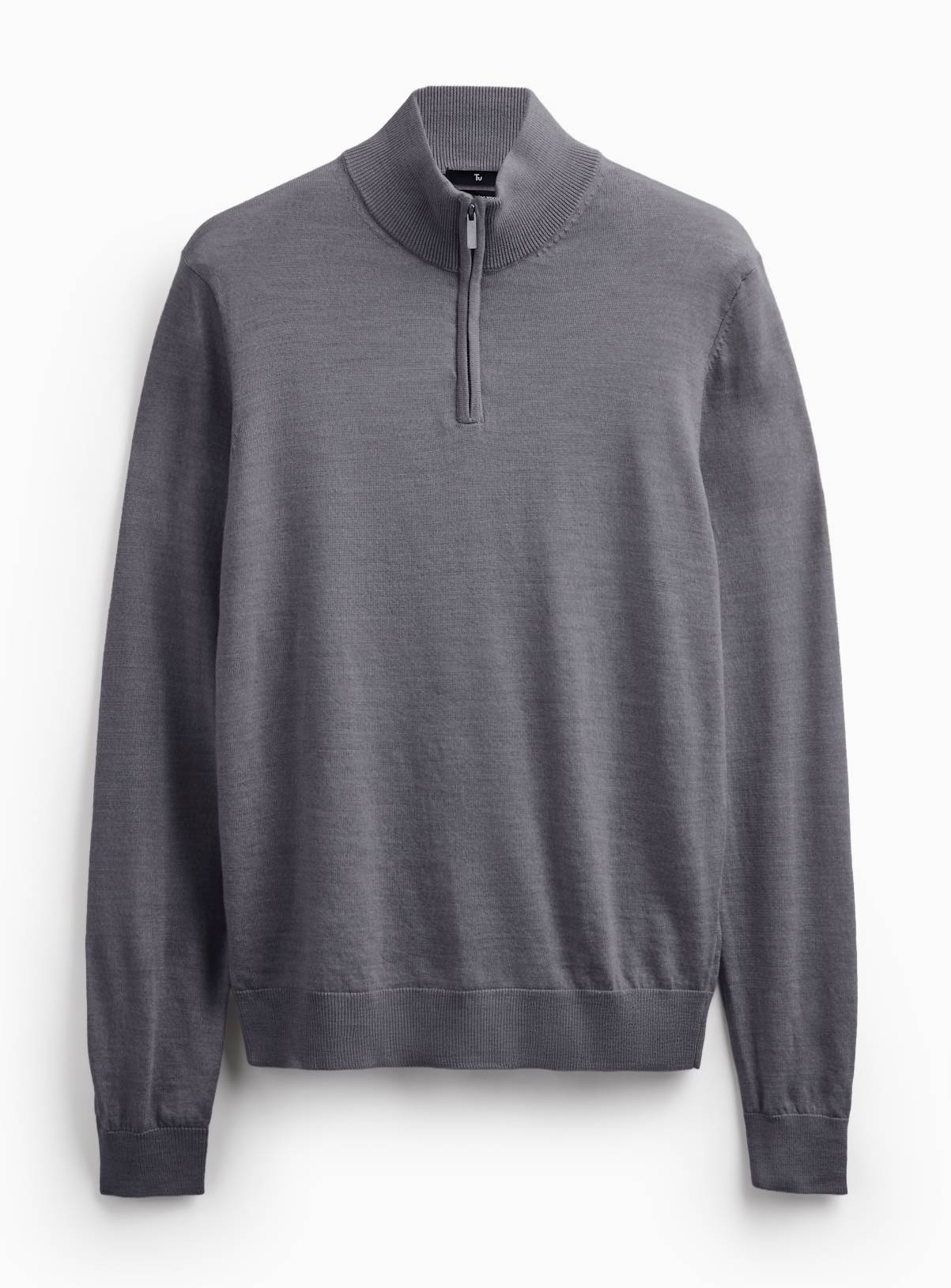 Grey Merino Wool Half-Zip Jumper XXXL - Image 3