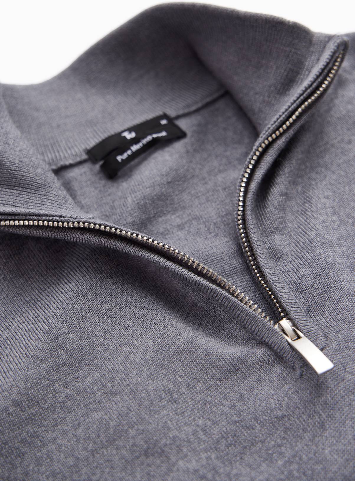 Grey Merino Wool Half-Zip Jumper XXXL - Image 4