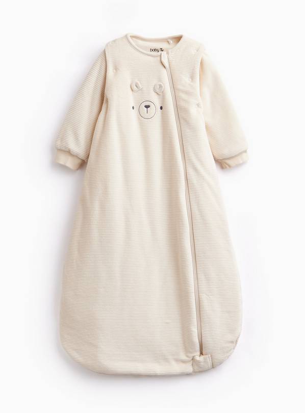 Beige Velour Bear 2.5 Tog Sleeping Bag 6-12 months