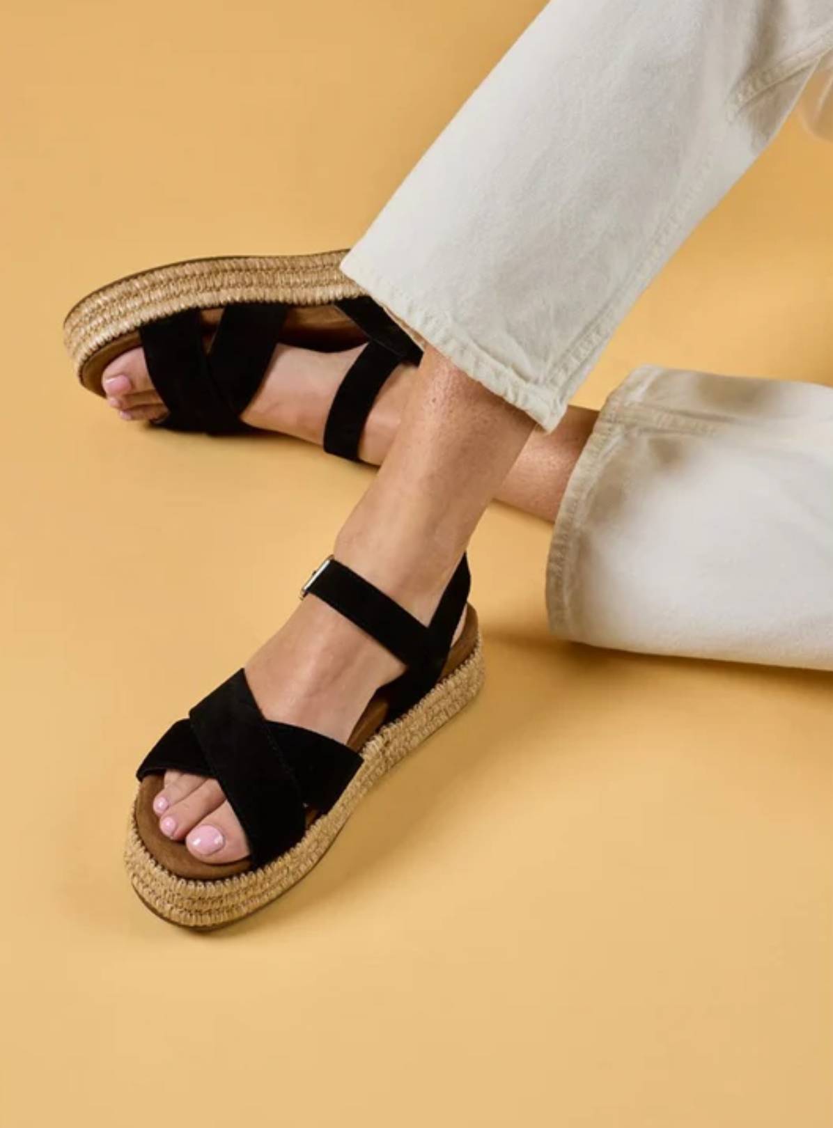 HUSH PUPPIES Rosa Rafia Sandal Black 5 - Image 2