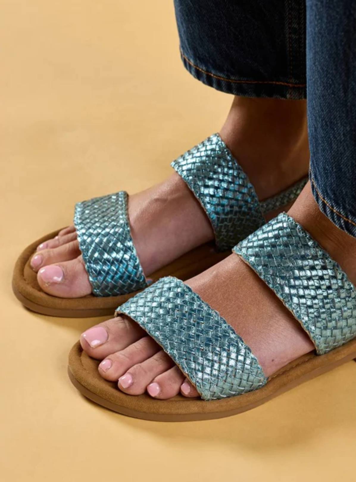 HUSH PUPPIES Helene Sandal Wide Fit Blue 3 - Image 1