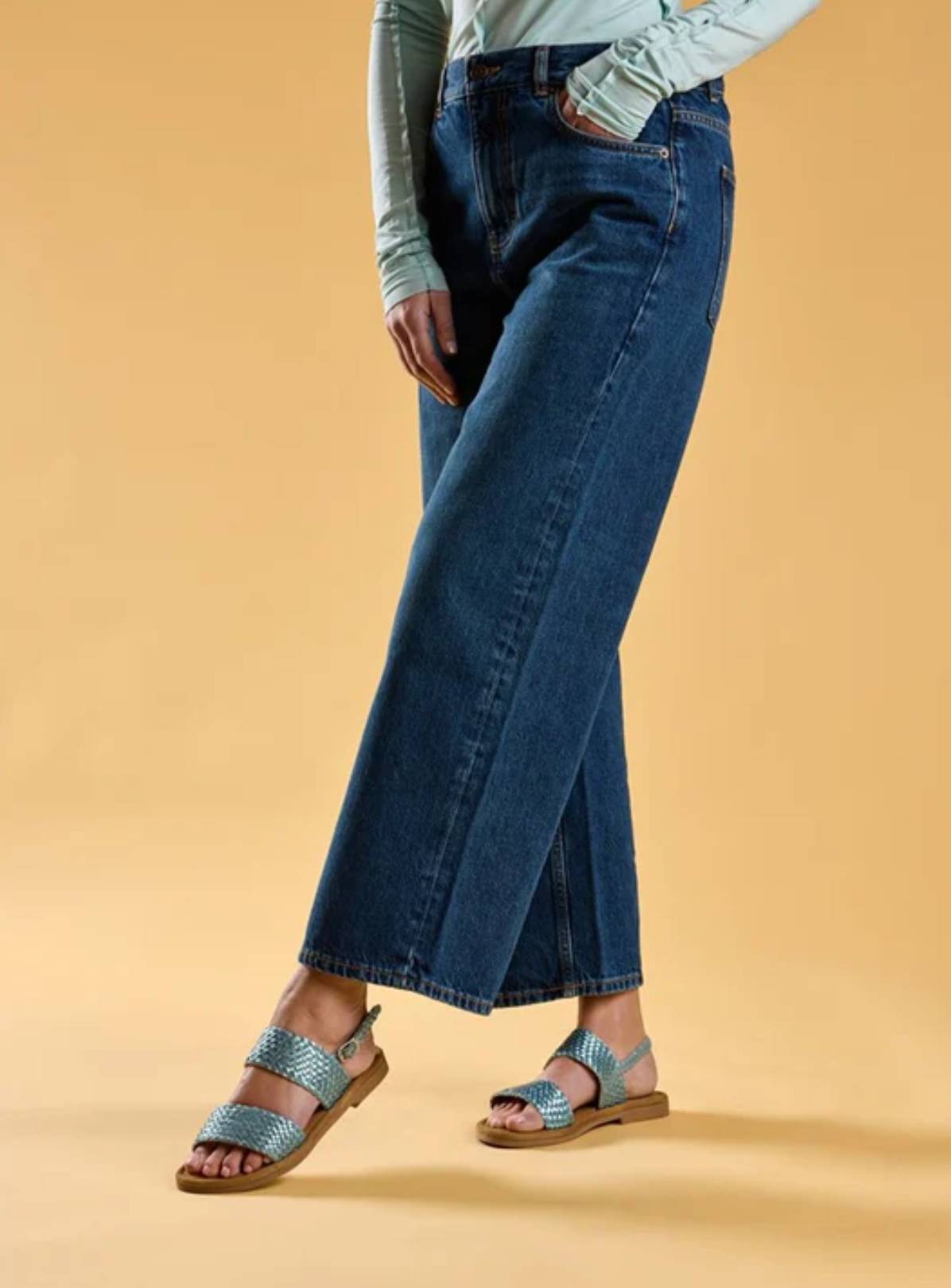 HUSH PUPPIES Helene Sandal Wide Fit Blue 3 - Image 2
