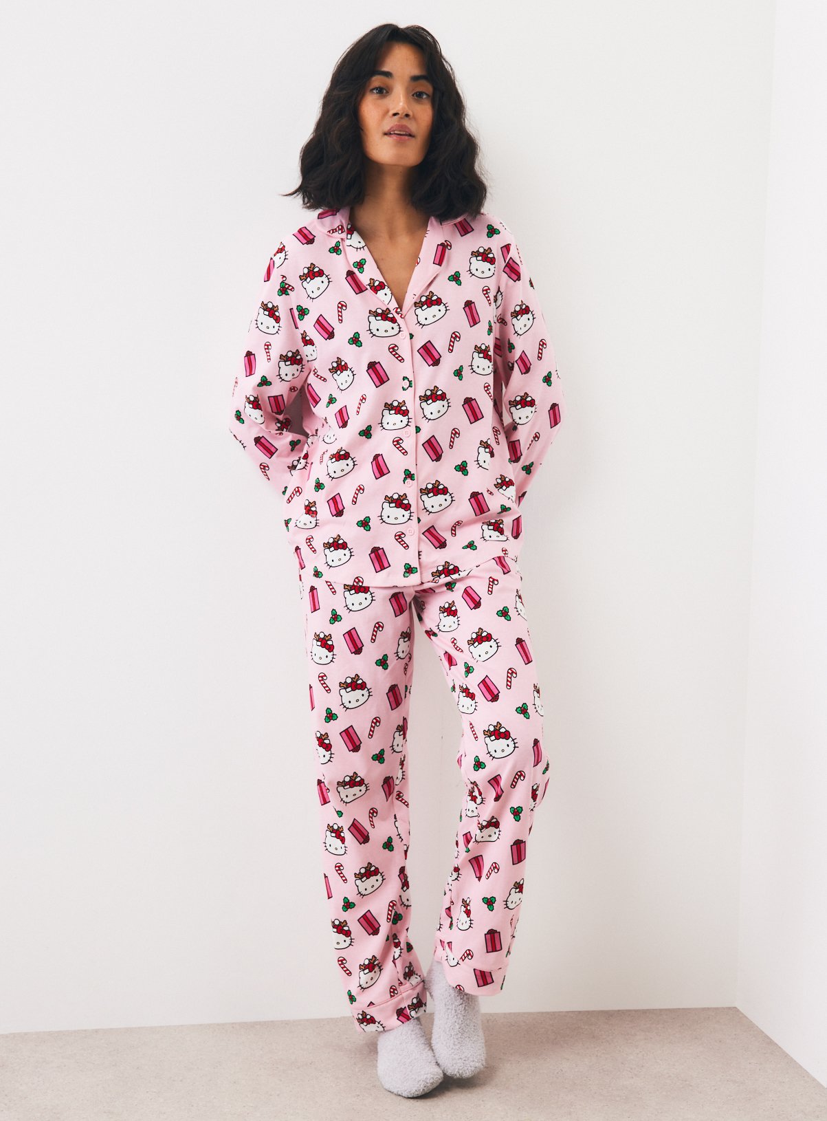 Pink Hello Kitty Traditional Pyjama Set XL - Image 3 thumbnail