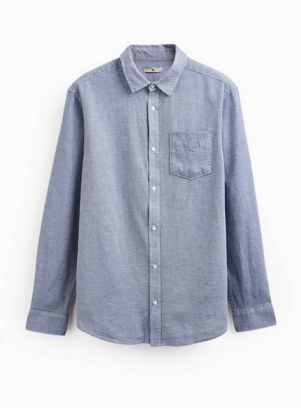 Blue Cotton Smart Shirt XXL