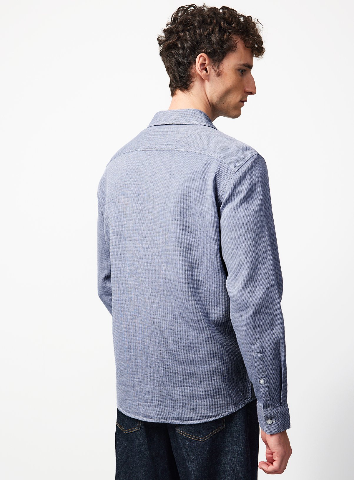 Blue Cotton Smart Shirt M - Image 5 thumbnail