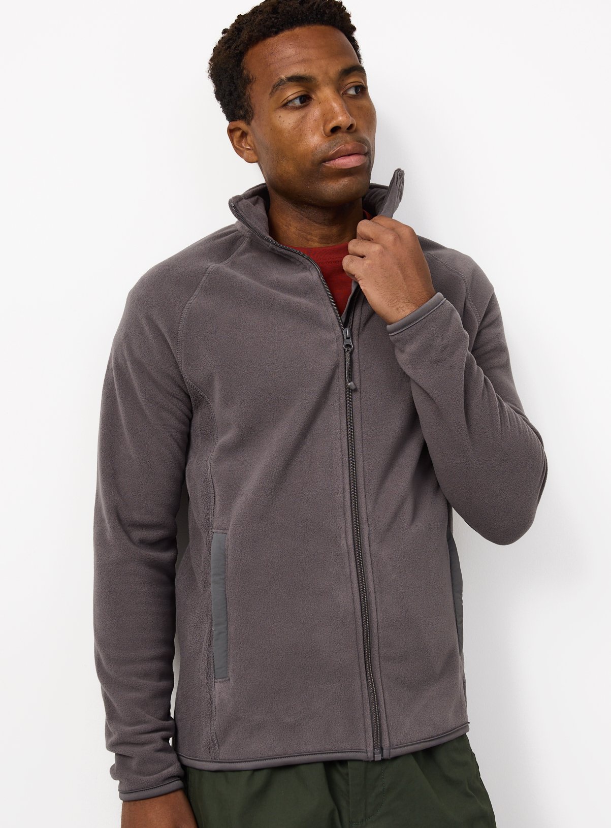 Grey Zip Up Microfleece L - Image 1 thumbnail