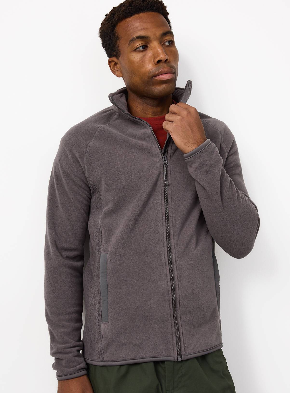 Grey Zip Up Microfleece L - Image 1