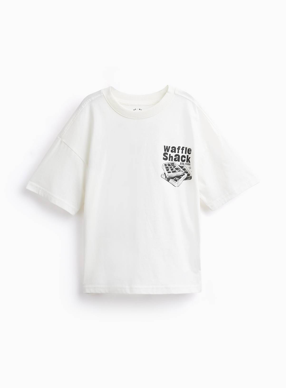 White Pure Cotton 'Waffle House' T-Shirt 8 years - Image 1