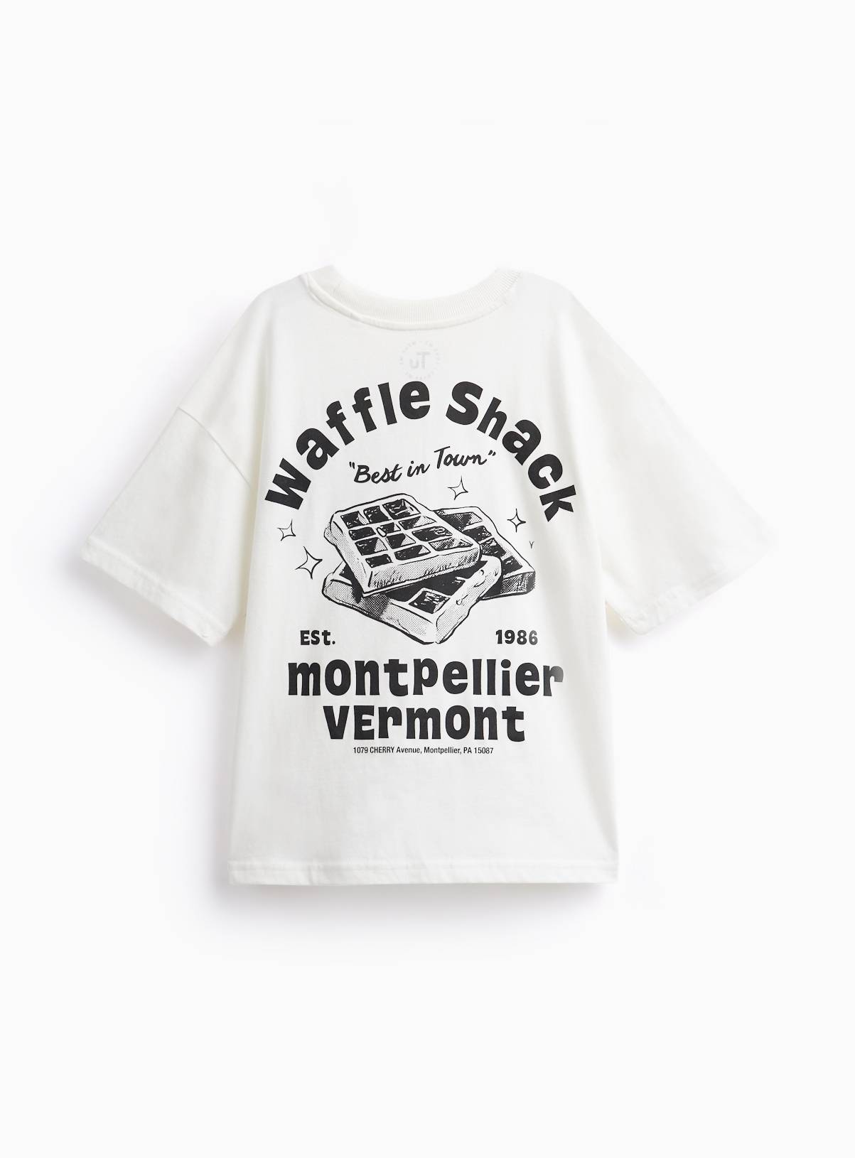 White Pure Cotton 'Waffle House' T-Shirt 8 years - Image 2