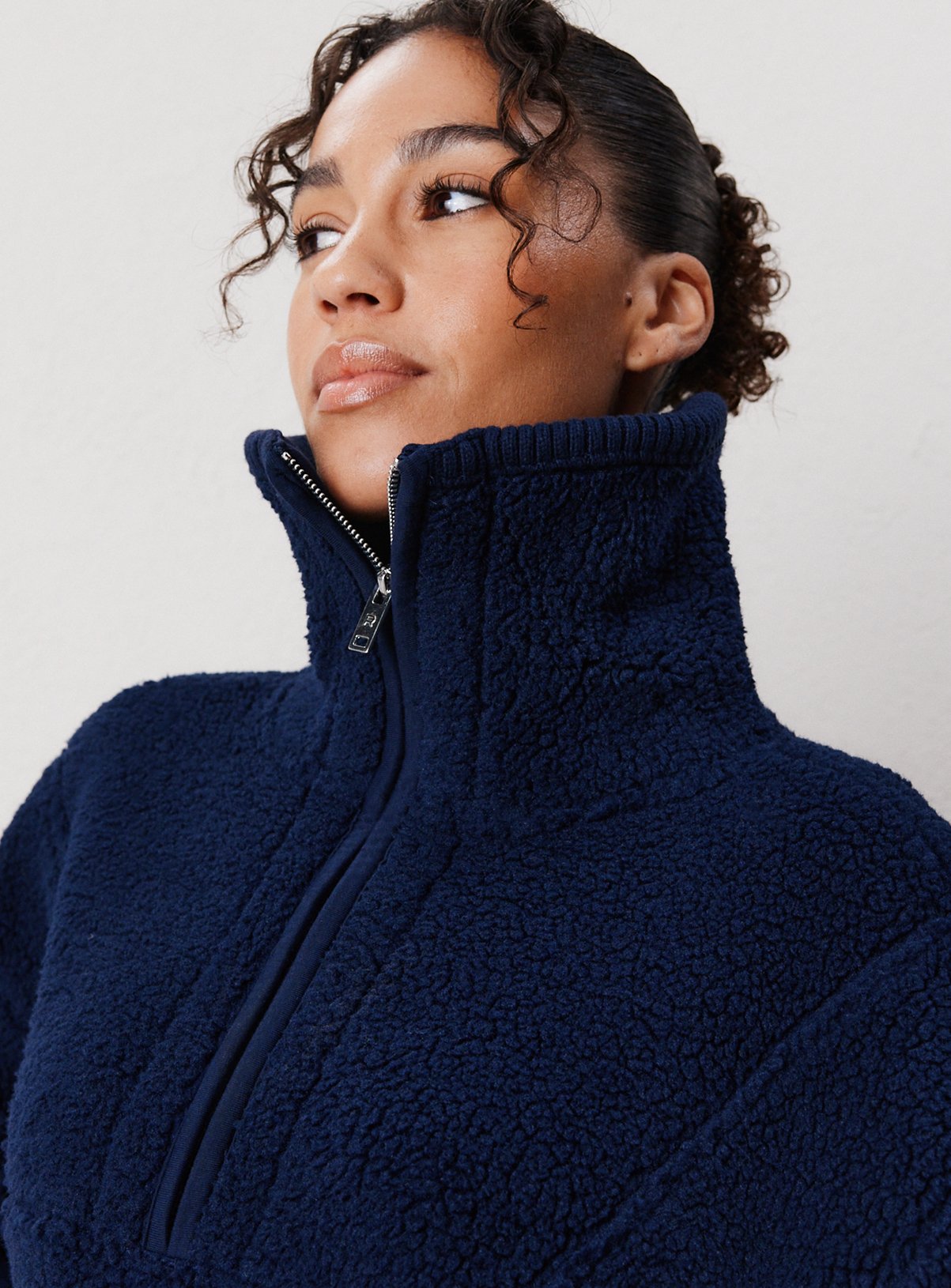 REAKTIV Navy Borg Half Zip Sherpa Pullover Jacket S - Image 3 thumbnail
