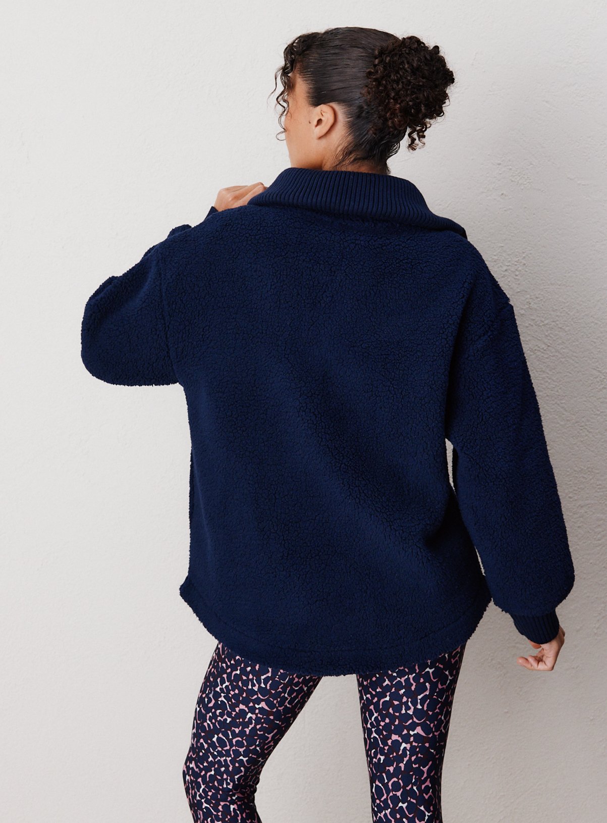 REAKTIV Navy Borg Half Zip Sherpa Pullover Jacket XL - Image 4 thumbnail