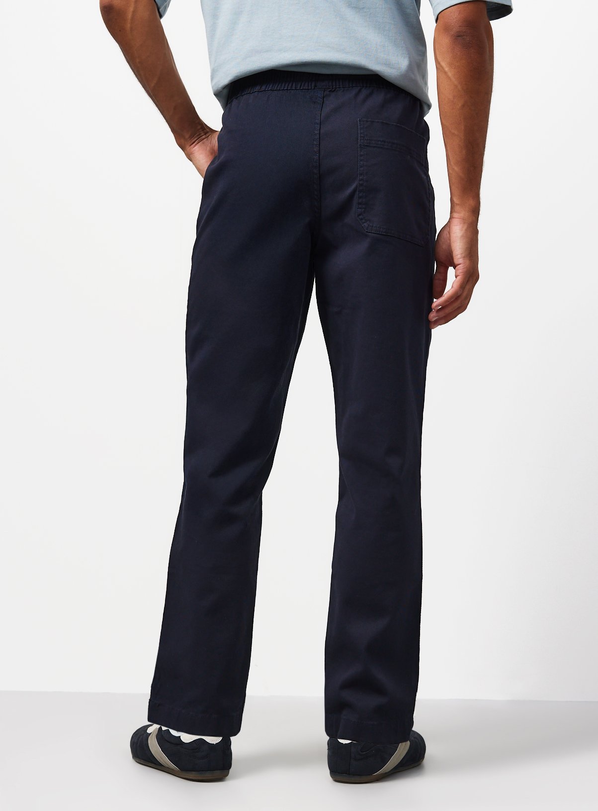Navy Pull-On Cotton Rich Trousers 36R - Image 5 thumbnail