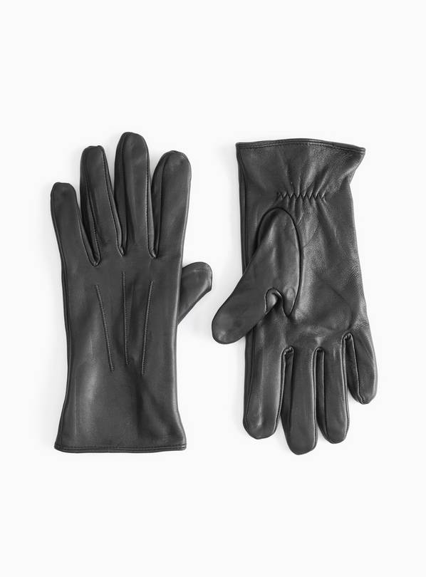 Black Leather Gloves S
