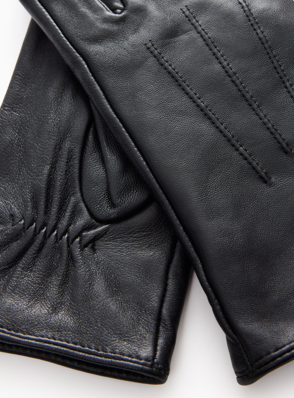 Black Leather Gloves S - Image 2 thumbnail