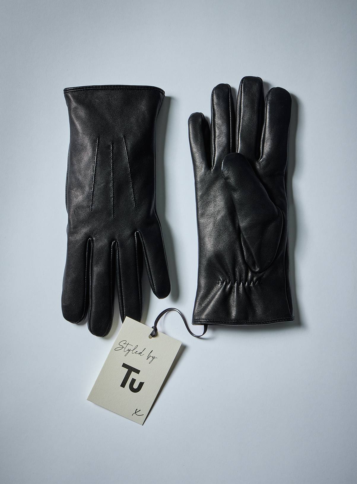 Black Leather Gloves L/XL - Image 1