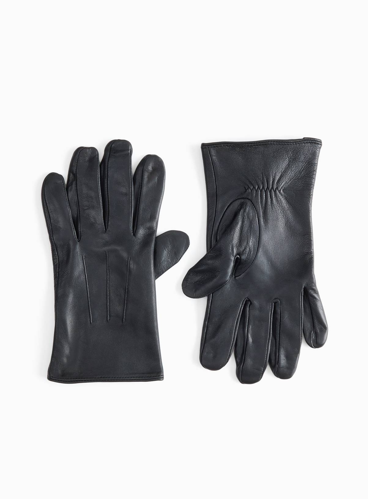 Black Leather Gloves L/XL - Image 2