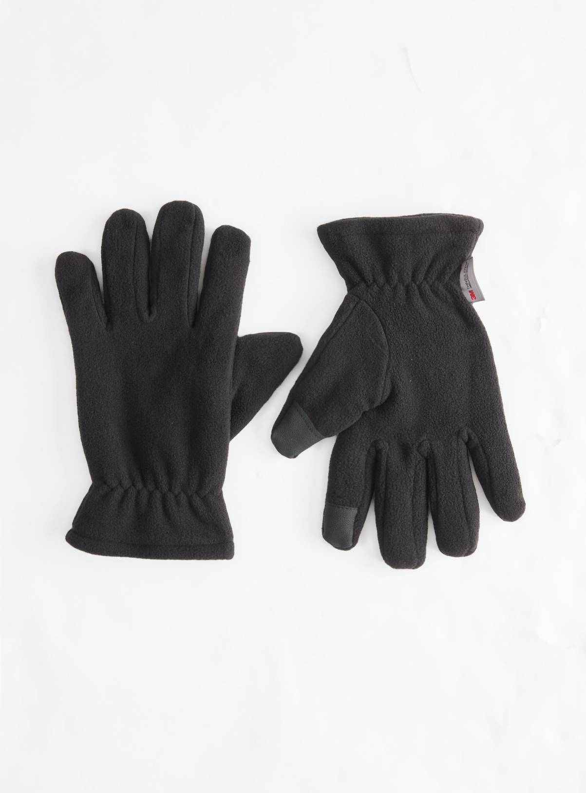 Black Thinsulate™ Fleece Gloves L/XL - Image 1