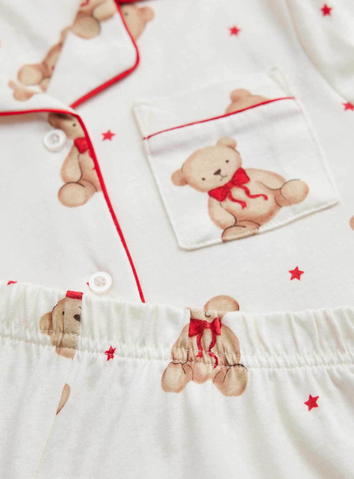 Cream Bear Traditional Jersey Pyjama Set 4-5 years - Image 3 thumbnail