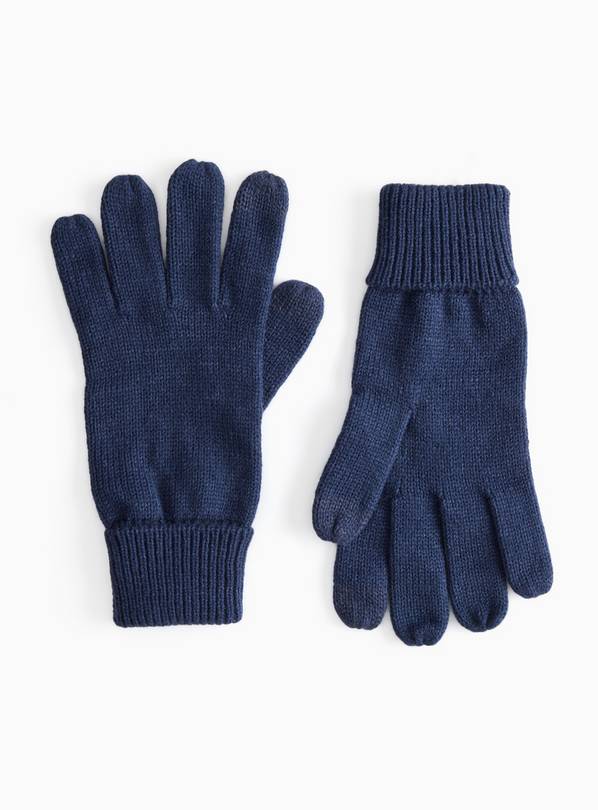 Navy Knitted Gloves S/M