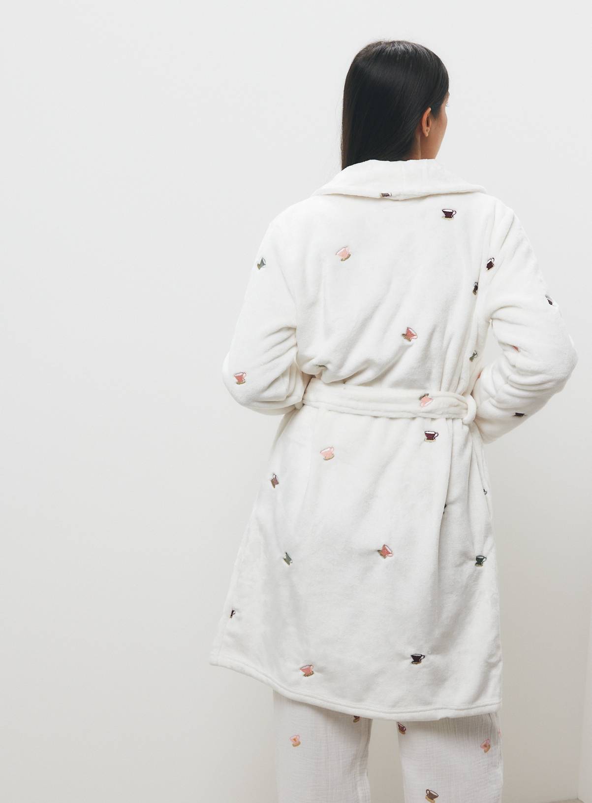 Cream Cosy Tea Cup Dressing Gown L - Image 3