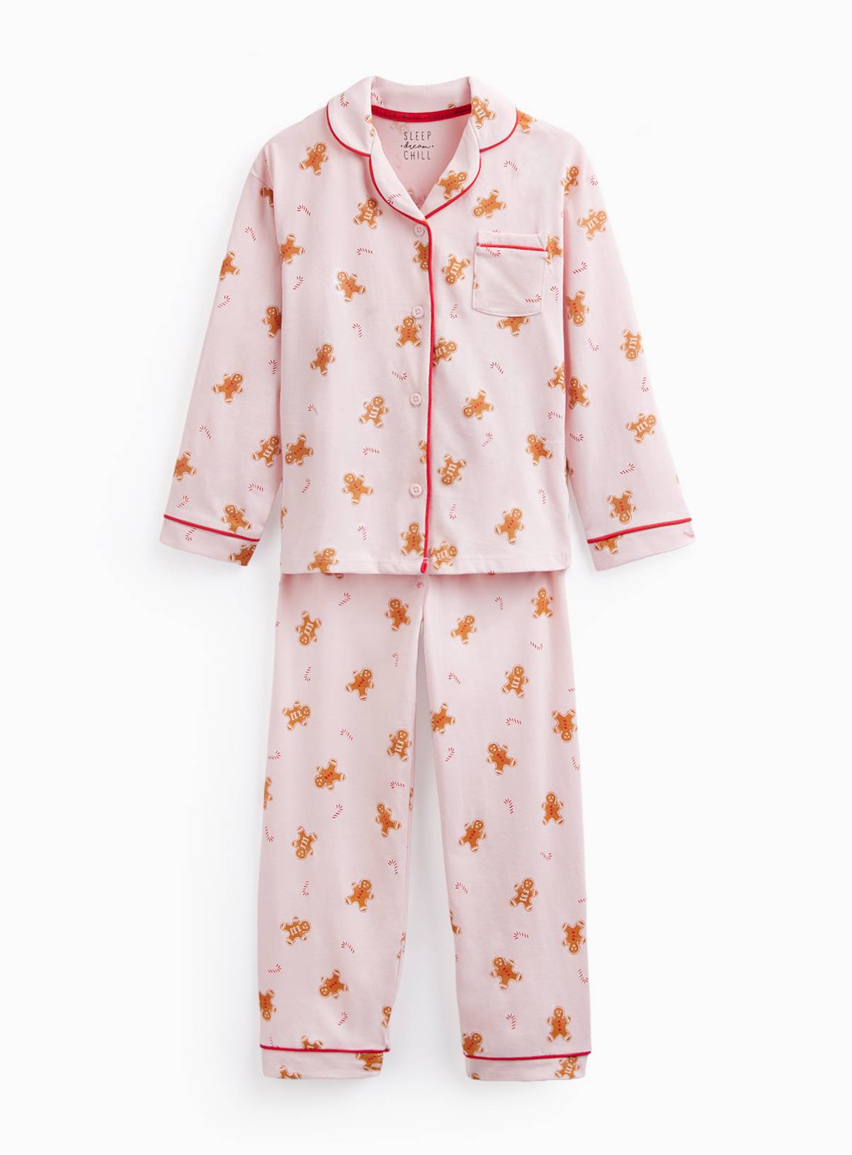 Gingerbread Man & Candy Cane Traditional Pyjama Set 10-11 years - Image 1
